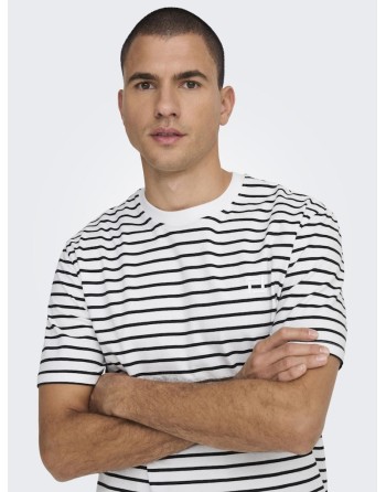 CAMISETA M/C RAYAS 22024741 ONSHENRY REG STRIPE SS TEE NOOS