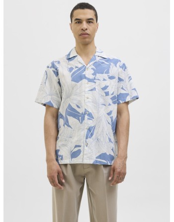 CAMISA M/C HILO ESTAMPADO HOJAS 12278489 JPRBLUBAHAMAS PRINT RESORT S/S SHIRT LN