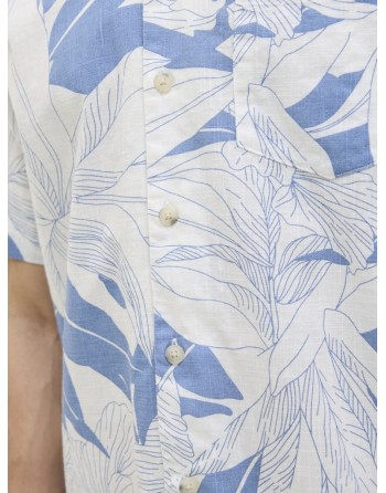 CAMISA M/C HILO ESTAMPADO HOJAS 12278489 JPRBLUBAHAMAS PRINT RESORT S/S SHIRT LN
