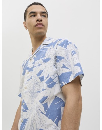 CAMISA M/C HILO ESTAMPADO HOJAS 12278489 JPRBLUBAHAMAS PRINT RESORT S/S SHIRT LN