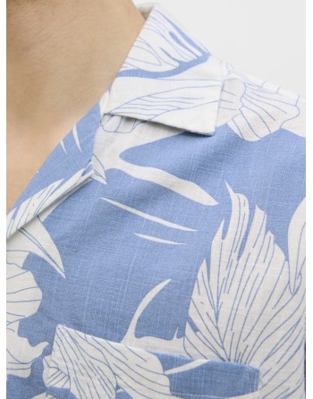 CAMISA M/C HILO ESTAMPADO HOJAS 12278489 JPRBLUBAHAMAS PRINT RESORT S/S SHIRT LN