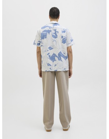 CAMISA M/C HILO ESTAMPADO HOJAS 12278489 JPRBLUBAHAMAS PRINT RESORT S/S SHIRT LN