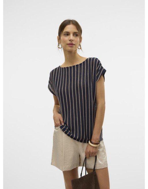CAMISETA M/C PUNTO RAYAS 10327107 VMLANA SS BOAT NECK TOP JRS GA