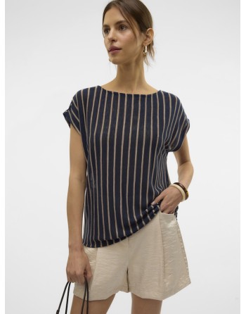 CAMISETA M/C PUNTO RAYAS 10327107 VMLANA SS BOAT NECK TOP JRS GA