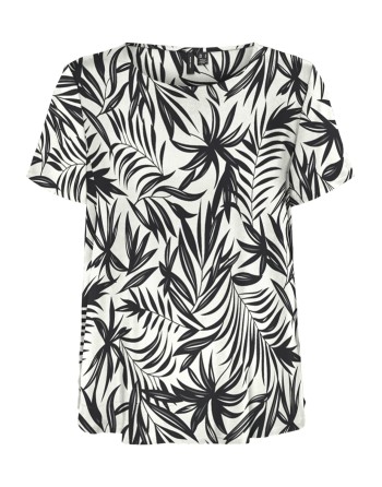 BLUSA M/C CORTE REGULAR ESTAMPADO HOJAS 10297345 VMEASY JOY S/S TOP WVN GA