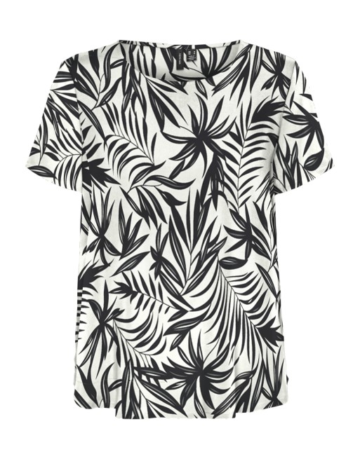BLUSA M/C CORTE REGULAR ESTAMPADO HOJAS 10297345 VMEASY JOY S/S TOP WVN GA