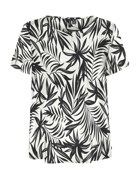 BLUSA M/C CORTE REGULAR ESTAMPADO HOJAS 10297345 VMEASY JOY S/S TOP WVN GA