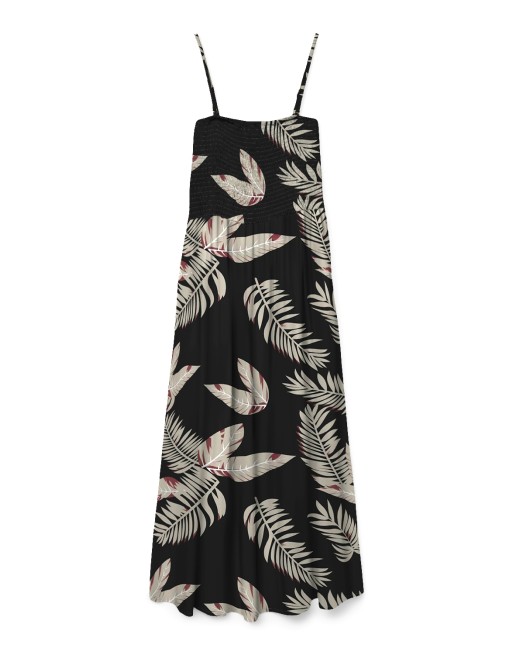 VESTIDO MIDI NIDO DE ABEJA ESTAMPADO FLORES 10328766 VMEASY JOY CALF BANDO DRESS WVN GA