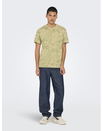 CAMISETA M/C ESTAMPADA 22034323 ONSPERRY FLOWER LIFE AOP REG SS TEE