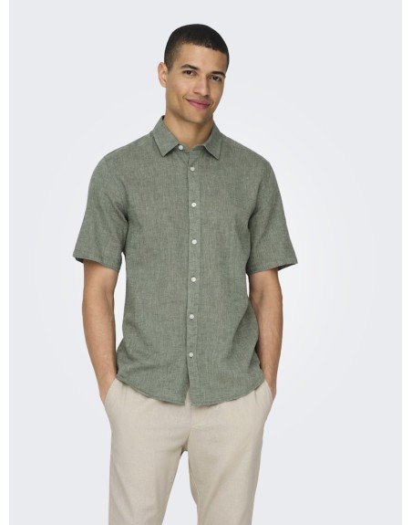 CAMISA LINO M/C 22009885 ONSCAIDEN LIFE SS SOLID LINEN BLEND NOOS