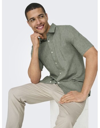 CAMISA LINO M/C 22009885 ONSCAIDEN LIFE SS SOLID LINEN BLEND NOOS