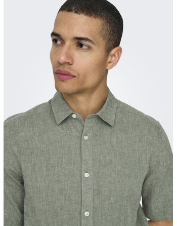 CAMISA LINO M/C 22009885 ONSCAIDEN LIFE SS SOLID LINEN BLEND NOOS