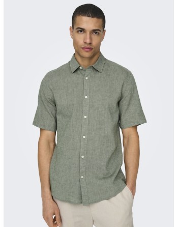 CAMISA LINO M/C 22009885 ONSCAIDEN LIFE SS SOLID LINEN BLEND NOOS