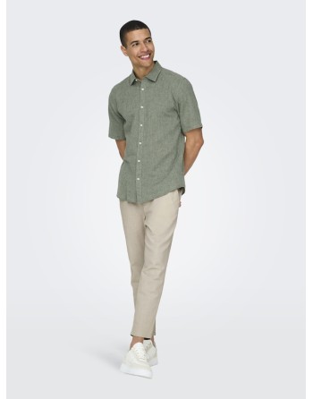 CAMISA LINO M/C 22009885 ONSCAIDEN LIFE SS SOLID LINEN BLEND NOOS