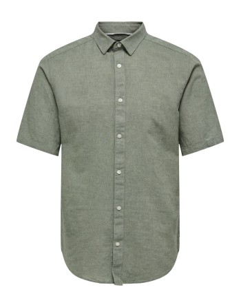 CAMISA LINO M/C 22009885 ONSCAIDEN LIFE SS SOLID LINEN BLEND NOOS