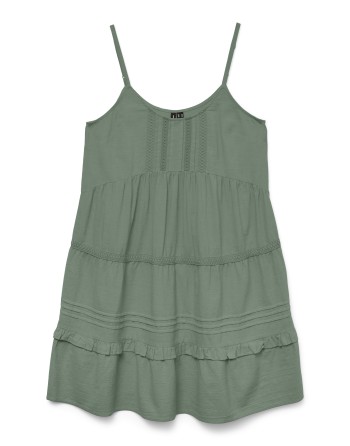 VESTIDO CORTO VOLANTES TIRANTE FINO 10325236 VMPRETTY SHORT SINGLET DRESS WVN GA NOOS