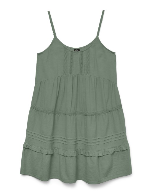 VESTIDO CORTO VOLANTES TIRANTE FINO 10325236 VMPRETTY SHORT SINGLET DRESS WVN GA NOOS