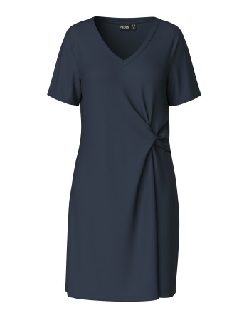 VESTIDO CORTO NUDO 17157438 PCANORA SS V-NECK KNOT DRESS JRS BC