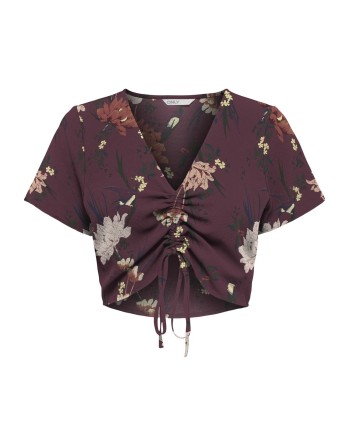 BLUSA AMARRE ABAJO 15264556 ONLKAYA LIFE LS RUCHING MESH TOP WVN
