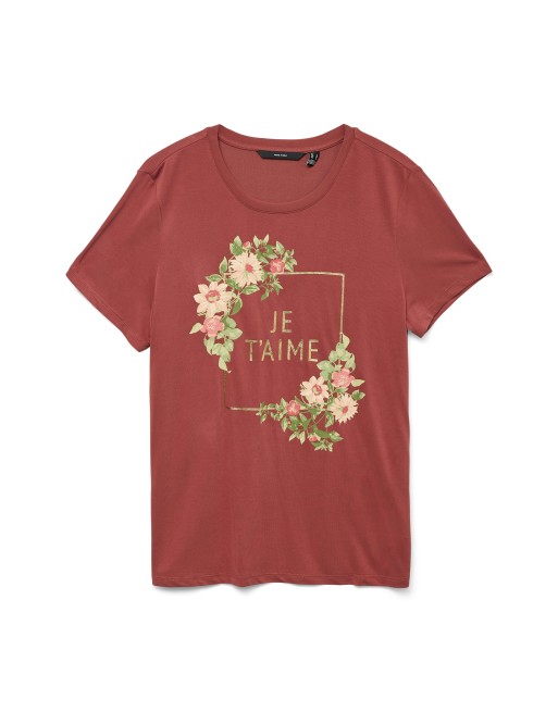 CAMISETA FLORES 10327137 VMSMILLA FRANCIS SS TOP BOX JRS GA SPE