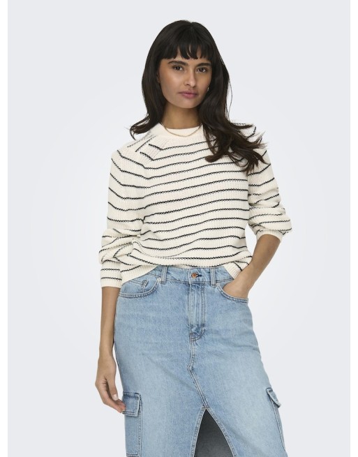 JERSEY PUNTO DE RAYA 15285227 ONLBASE L/S O-NECK PULLOVER KNT NOOS