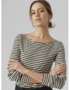 CAMISETA M/L RAYAS ALGODON 10294594 VMFIONA LS BOATNECK TOP VMA